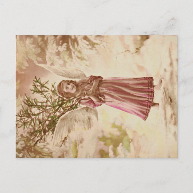 Cartão Postal De Festividades Natal do doce do anjo (Frente)