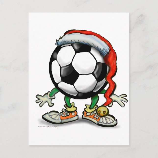 Cartão Postal De Festividades Natal do futebol (Frente)