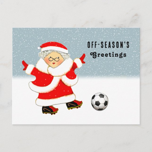 Cartão Postal De Festividades Natal do futebol (Frente)