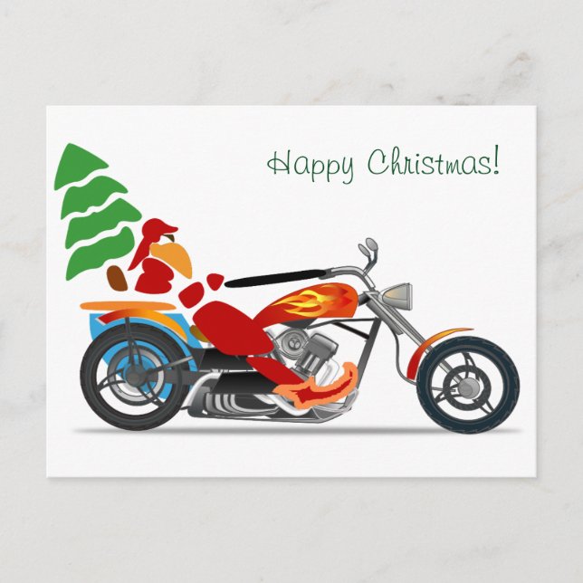 Cartão Postal De Festividades Natal do harley do „" (Frente)