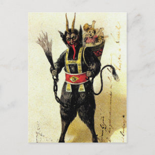 Cartão Postal De Festividades Natal do Krampus Assusty Demon Holiday