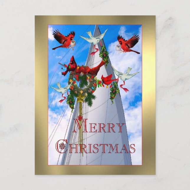 Cartão Postal De Festividades Natal do marinheiro (Frente)