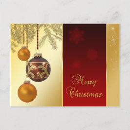 Cartão Postal De Festividades Natal do Ouro Elegante