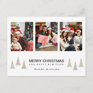 Cartão Postal De Festividades Natal do Silver Glitter