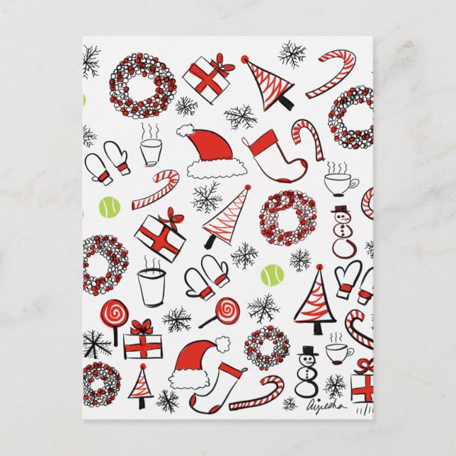 Cartão Postal De Festividades Natal do tênis (Frente)