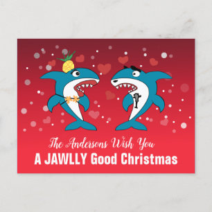 Cartão Postal De Festividades Natal do tubarão