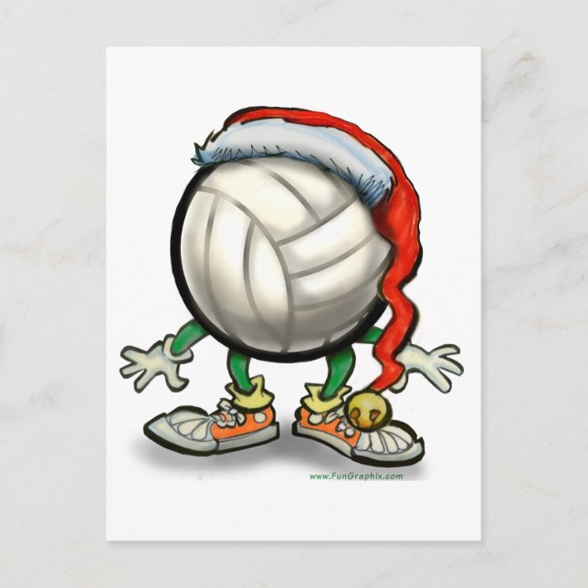 Cartão Postal De Festividades Natal do voleibol (Frente)