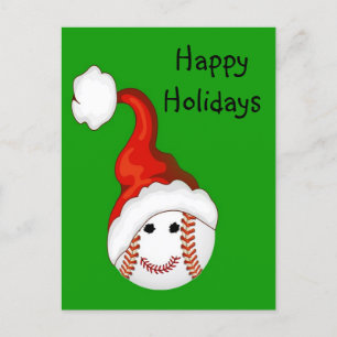 Cartão Postal De Festividades Natal dos fãs de basebol