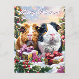 Cartão Postal De Festividades Natal dos Porcos-guineenses