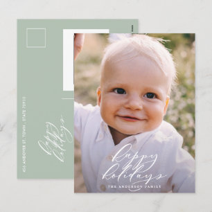 Cartão Postal De Festividades Natal elegante foto minimalista moderna de férias