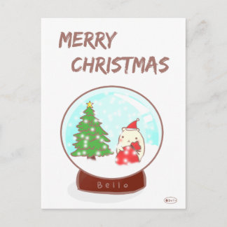 Cartão Postal De Festividades Natal em Crystal Ball