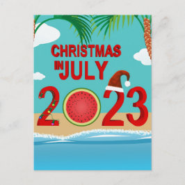 Cartão Postal De Festividades Natal em julho de 2023 Watermelon Beach