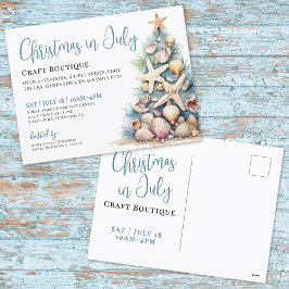Cartão Postal De Festividades Natal Em Julho Mercado de Boutique