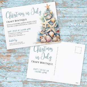 Cartão Postal De Festividades Natal Em Julho Mercado de Boutique