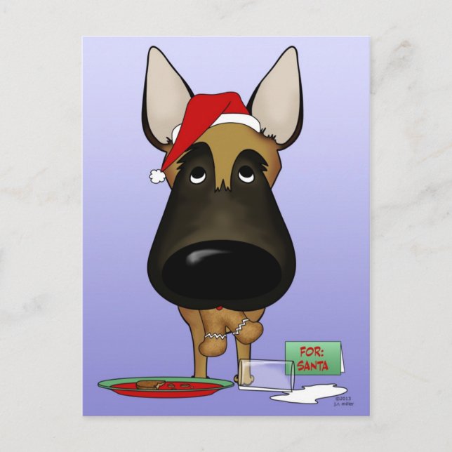 Cartão Postal De Festividades Natal em Malinois Belga - Como?? (Frente)