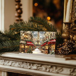 Cartão Postal De Festividades Natal Em Paris: Charme De Férias Na Avenida Eiffel