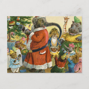 Cartão Postal De Festividades Natal Em Terra Animal