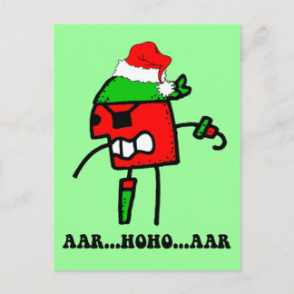 Cartão Postal De Festividades Natal engraçado para piratas