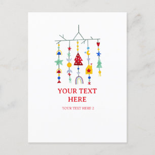 Cartão Postal De Festividades Natal Escandi Minimalista Simples Férias