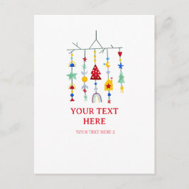 Cartão Postal De Festividades Natal Escandinavo Minimalista Simples Férias