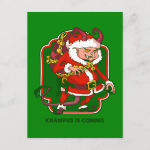 Cartão Postal De Festividades natal feio krampus está chegando engraçado