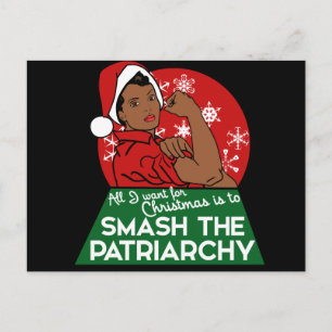 Cartão Postal De Festividades Natal feminista