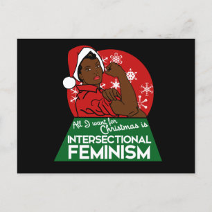 Cartão Postal De Festividades Natal feminista