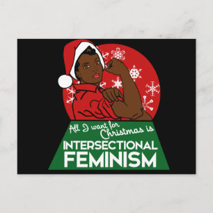 Cartão Postal De Festividades Natal feminista