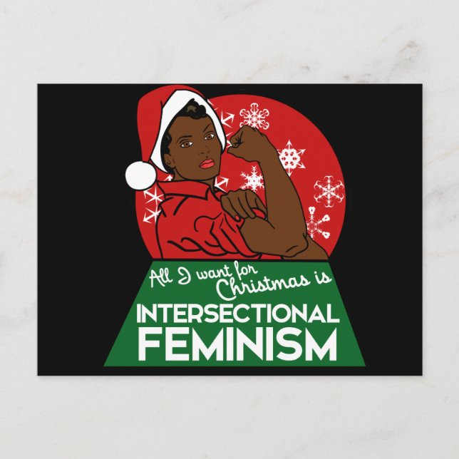 Cartão Postal De Festividades Natal feminista (Frente)