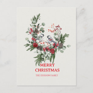 Cartão Postal De Festividades Natal Floresta Minimalista Simples Férias 1 