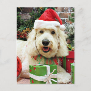 Cartão Postal De Festividades Natal - GoldenDoodle - Peyton