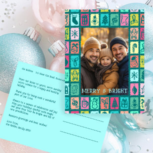 Cartão Postal De Festividades Natal Grid Caprichoso Foto Personalizada Fofa