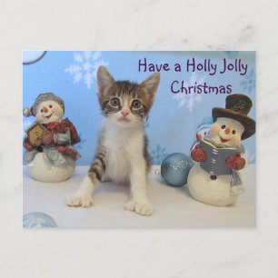 Cartão Postal De Festividades Natal Holly Jolly da Taromina — Gato/Gatinho