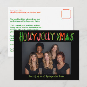 Cartão Postal De Festividades NATAL HOLLY JOLLY Personalizado Negócios