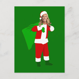 Cartão Postal De Festividades natal Marjorie Taylor Greene papai noel
