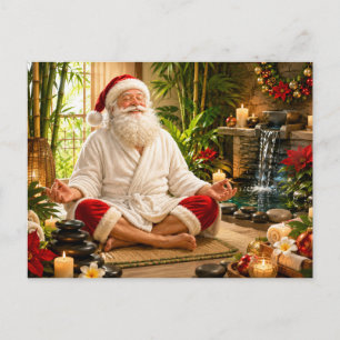 Cartão Postal De Festividades Natal Meditação Papai Noel