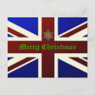 Cartão Postal De Festividades Natal metálico da bandeira de Union Jack