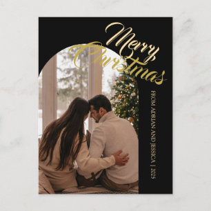Cartão Postal De Festividades Natal Minimal Elegante   Família Moderna 1 Foto