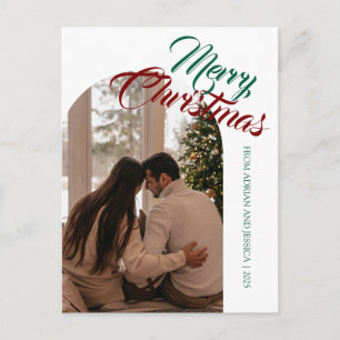 Cartão Postal De Festividades Natal Minimalista Elegante Família Moderna 1 Fot