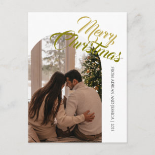 Cartão Postal De Festividades Natal Minimalista Elegante   Família Moderna 1 Fot