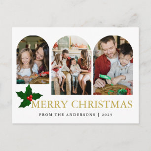 Cartão Postal De Festividades Natal Minimalista Elegante   Família Moderna 3 Fot