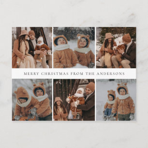 Cartão Postal De Festividades Natal Minimalista Elegante Família Moderna 6 Fot