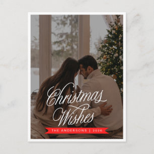 Cartão Postal De Festividades Natal Minimalista Elegante Foto de Família Moder