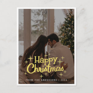Cartão Postal De Festividades Natal Minimalista Elegante   Foto de Família Moder
