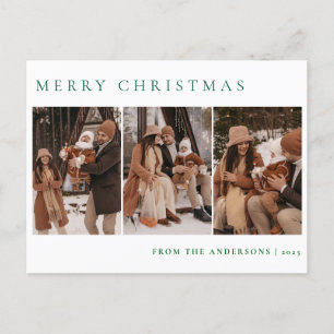Cartão Postal De Festividades Natal mínimo elegante   Foto da família moderna 3