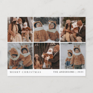 Cartão Postal De Festividades Natal mínimo elegante   Foto da família moderna 6