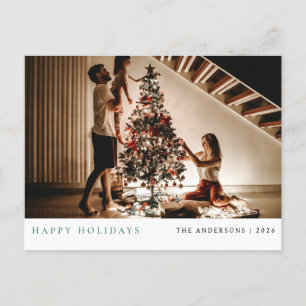 Cartão Postal De Festividades Natal mínimo elegante   Retrato da família moderna