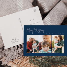 Cartão Postal De Festividades Natal moderno | Blue Três-Foto