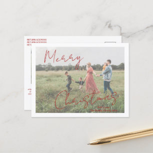 Cartão Postal De Festividades Natal Moderno com Letra Rústica