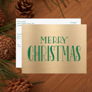 Cartão Postal De Festividades Natal Moderno Elegante Tipografia